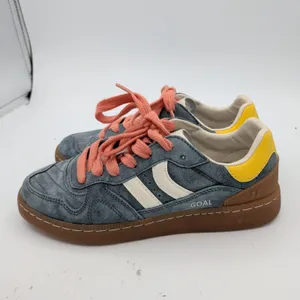 Coolway Goal Blue Suede Low Top Sneakers Womens Size 6 Gum Sole Retro Skater‎ thumbnail 2