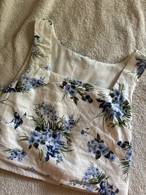 Floral Linen Blouse Madewell White thumbnail 5