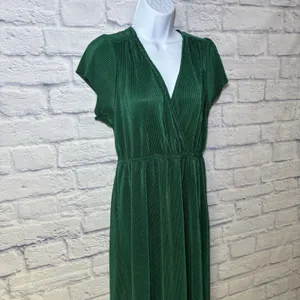 Baltic Born Athena Pleated Maxi Dress Forest Green Maxi Dress Large NWT wedding thumbnail 11