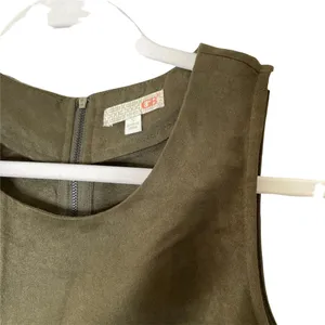 GB Gianni Bini Shift Dress Size Small Green Faux Suede Sleeveless Mini Size S thumbnail 5