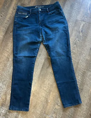 Levis Demi Curve Classic Rise Skinny Jeans Dark Wash‎ Blue Metallic Detail 16/33 thumbnail 1