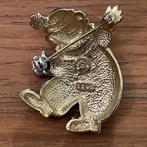 Gontie Paris Gold Tone Enameled Harlequin Clown Brooch Pin Vintage 1208 thumbnail 6
