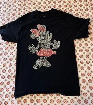 Disney Parks Minnie Mouse Black Print T Shirt Size Medium / Large thumbnail 6