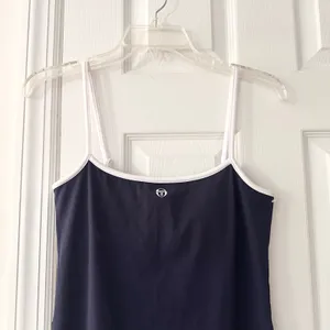 Sergio Tacchini Navy Blue White Trim Elise Court Tennis Dress Mini Small Women thumbnail 3