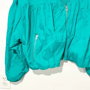 Free People Womans XS Dark Green‎ Balloon Sleeve Bomber Puff Jacket thumbnail 2