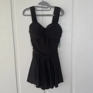 Nwt-Cocopear Swim Dress,Skirted,Shorts Under Skirt Built‎ In Bra,2xl,Black Color thumbnail 4