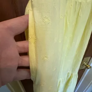 Old Navy Tiered Floral Embroidered Maxi‎ Tank Dress Medium Butter Yellow Granola Fairy thumbnail 3