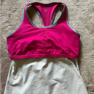 Ivivva Women’s Tank Top Open Back Blue/Pink Built in‎ Bra Size Xs thumbnail 5