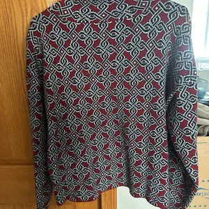 Anthropologie Maeve Sweater Medium Geometric Print Red Black Crew Neck Women thumbnail 6