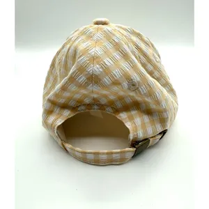 Isaac Mizrahi‎ Gingham Tan Baseball Cap Adjustable One Size NEW thumbnail 3