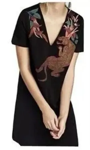 ✨Zara Rubberized Jaguar Casual Sz Medium Dress✨ thumbnail 1