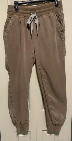 Aerie Super Soft Khaki Brown Drawstring Jogger Pants Size Small thumbnail 1