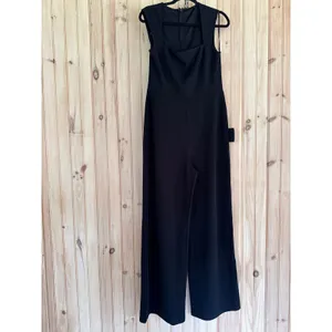 NWT Lulus Black Jumpsuit Enticing Endeavors Black Jumpsuit Party Dinner Size L thumbnail 2