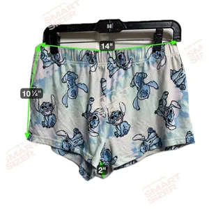 Disney Lilo & Stitch Pajama‎ Shorts Blue Tie Dye Women Medium 8-10 Loungewear thumbnail 4