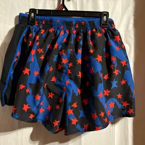 Nike Dri-Fit Shorts Womens Size 1X Red Stars Lined Sportswear Running Activewear thumbnail 2