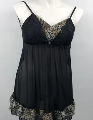 Black animal print lingerie thumbnail 1