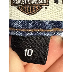 Harley Davidson Jeans Women 10 Blue Straight Leg Embroidered Logo Denim thumbnail 5