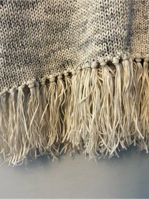 Joie Sona open front fringe hem linen blend open cardigan sweater medium thumbnail 10