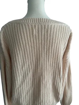 VS PINK Cream Cable Knit V Neck Sweater Size S thumbnail 6