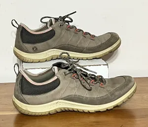 ECCO Receptor Lite‎ Yak Leather Hiking Shoes Taupe Brown Sneakers Womens 39 thumbnail 1