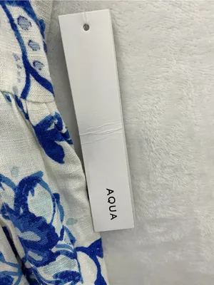 Aqua White Dress with Blue Floral Print 1163 thumbnail 3