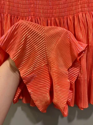 Queen of Sparkles Shimmery High-Waisted Swing Shorts Coral Orange / Pink thumbnail 3