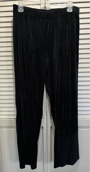 Juicy Couture Y2K Velour Straight Leg Pants Size L Logo Rhinestones Black EUC thumbnail 1