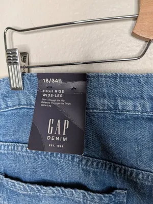 Gap Womens High-Rise Wide-Leg Jeans 18/34R 100% Cotton thumbnail 4