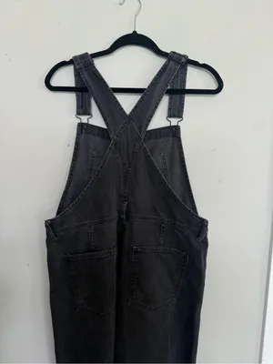 Free People We the Free Washed Black Overalls size Medium thumbnail 4