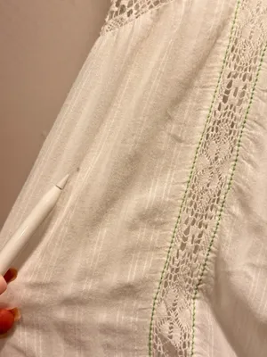 Free People Hi Hello White Cotton Smocked Strapless Lace Trim Midi Dress Size M thumbnail 8