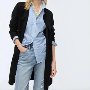 J. Crew Juliette Collarless Sweater Blazer Size S Open Front Wool Blend Preppy thumbnail 2