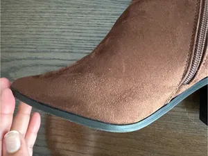 Cato Brown Suede Fringe Mid-Calf Heeled Boots thumbnail 6