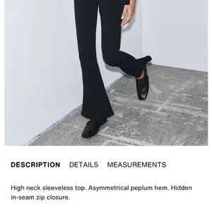 Zara NWT black asymmetrical peplum ruffle hem top thumbnail 2