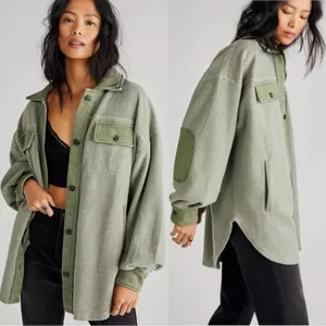 Free People Oversized Ruby Jacket in Jaded Shacket Grunge 90s Distressed Small thumbnail 3