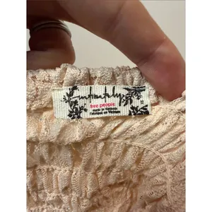 Free People Strike a Pose Bodysuit Peach Blush Lace Detail Tie Cutout Size XS thumbnail 4