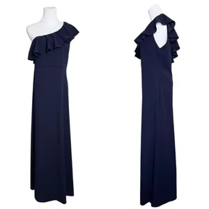 Lulu's Forever Ruffle One Shoulder‎ Trumpet Dress Navy XL Sexy Cruise Date Night thumbnail 2