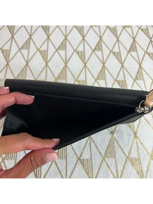 Coach Black Leather Wallet with White Trim and Buckle thumbnail 4