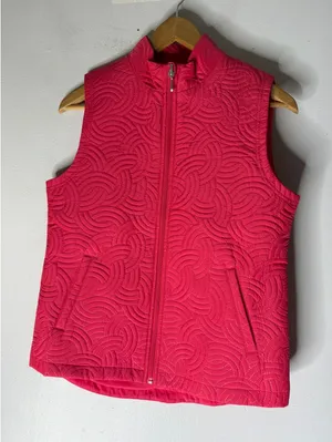 Pebble beach‎ quilted Full zip golf vest pink size small thumbnail 1
