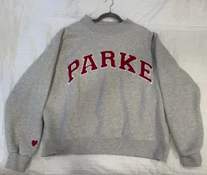 Parke Valentine's Varsity Mockneck - Classic Grey + Crimson thumbnail 1