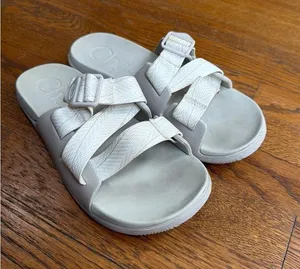 Chaco Women's‎ 9 Chillos Slide sandals in a cream colorway thumbnail 1