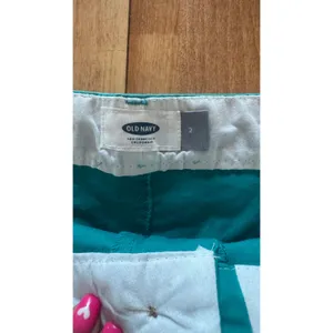 Old Navy Womens Teal Blue‎ Cotton Stretch Chino Shorts Size 2 thumbnail 2