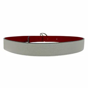 Christian Louboutin CL Logo Calf Leather Belt Leche White Size 90/36 thumbnail 7