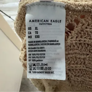 AE American Eagle Cropped Pointelle Crew‎ Neck Sweater XL thumbnail 6