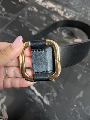 Lauren Ralph Lauren Black Leather Slide Buckle Belt thumbnail 3