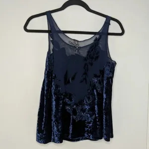 Free People Velvet/Mesh Tank Top Cami S thumbnail 3