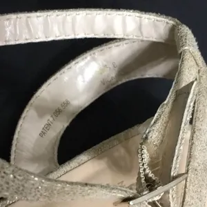 Nude and gold metallic fleck leather sandals Gold Size 8 thumbnail 6