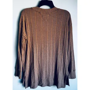Andrew Marc Lightweight Sweater Dark Tan Small thumbnail 3