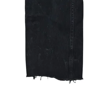 ZARA‎ Black Rigid Denim High Rise Ripped Distressed Wide Leg Full Length Jeans 4 thumbnail 4