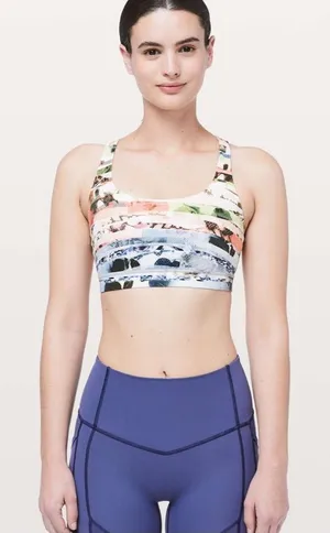 Lululemon Size 6 Energy‎ Enlight Bra Multi Strap Athletic Workout Multi Color thumbnail 1