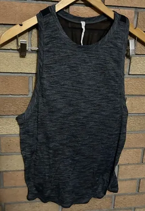 Lululemon Black and Gray Mesh Back & Unpadded Bra Tank Top Women's Size 6 thumbnail 1